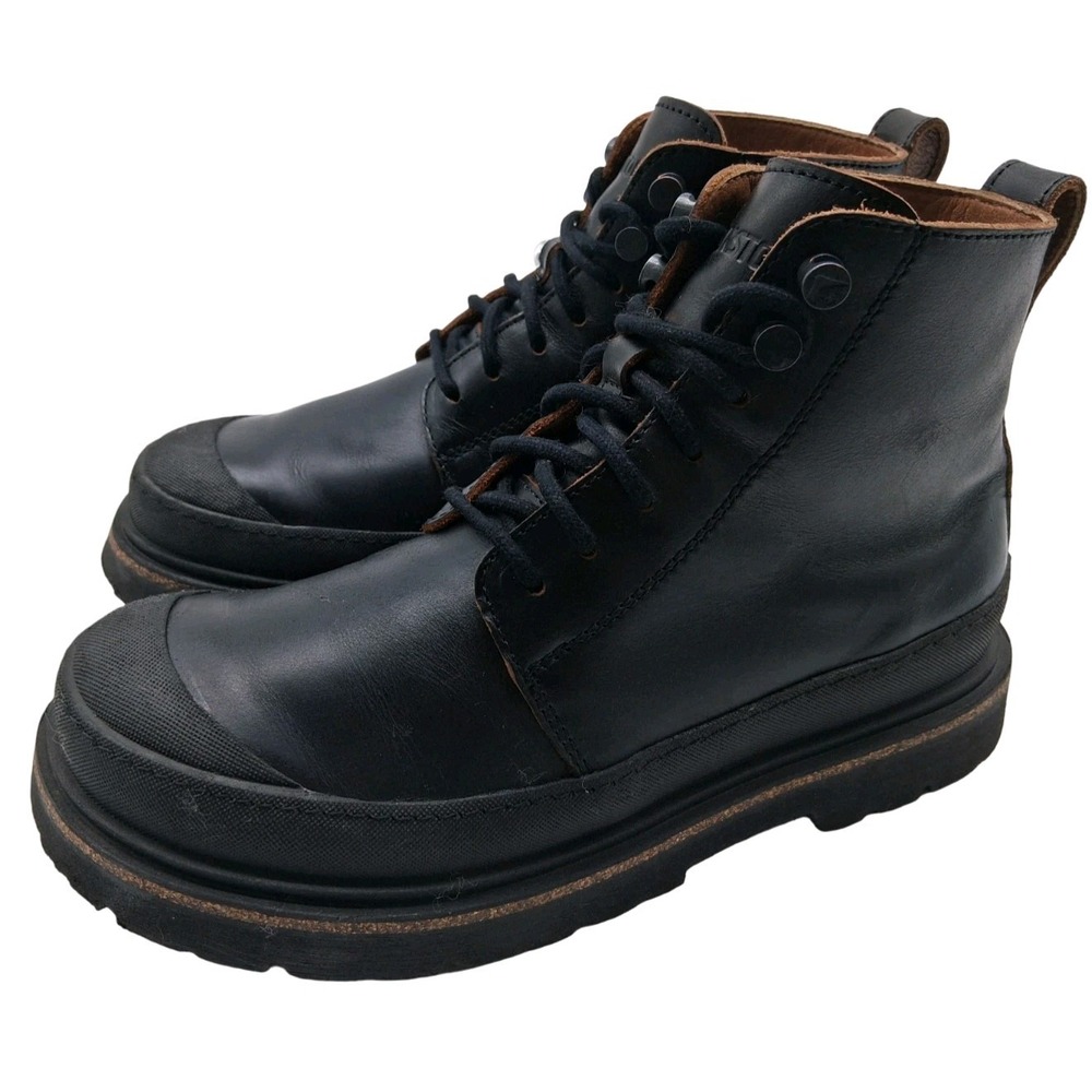Birkenstock Boots Womens EU 39 US 9 Black Leather Combat Ankle Lug Sole Portugal